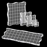 Acrylblock für Silikonstempel, 6 Stück Acryl Stempelblock Set, Transparent Stempelblock mit Gitterlinien, Größe Mischen Acryl Stempelblock für Scrapbooking,Kartenherstellung