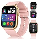 Smart Watches für Männer Frauen (Annehmen/Tätigen von Anrufen), 2 Zoll HD-Bildschirm Fitness Tracker Uhr mit Blutdruck/Herzfrequenz/Schlafmonitor, Smartwatch für Android iOS Handys, IP67 Wasserdicht