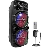 Pyle Partybox, Bluetooth Lautsprecher Groß – 600W Boombox mit Lichteffekten, Tragbar, Super Bass, USB/SD/AUX/FM, Für Party, Outdoor & Zuhause, Mit Fernbedienung & RCA-Eingang