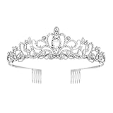 MIVAIUN Tiara Kristallkrone mit Strasskamm Strass Tiara Hochzeit Tiara Hochzeit Braut Strass Krone für Geburtstags Hochzeit Abschlussball Prinzessinnenpartys Frauen und Mädchen