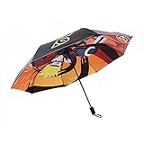 Belzoy Herren-Regenschirm Akatsuki Winddichter Reiseregenschirm Automatisch Starker Windfester Regenschirm Anime Kleiner Taschenschirm for Regen