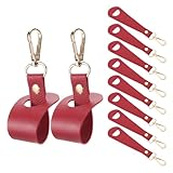 Anneome 10 Stück 10 Stück-Pack Reisehutclips aus Strapazierfähigem PU Leder rutschfeste Klammern für Breitkrempige Sonnenhüte und Strohhüte Sicherer Huthalter für Rucksack Handtasche und