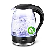 Aigostar Adam - Wasserkocher Glas 1,7 Liter, 2200 Watt,...