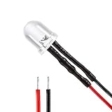 uxcell 18 Stück 8 mm vorverdrahtete LED, weiße DC12 V klare Linse, Leuchtdioden