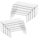 FAZMoss 2 Sets transparenter Acryl-Präsentationsständer, 5 Größen, transparente Acryl-Displayerhöhungen, Vitrinenregalständer für Schmuckgeschäft, Ausrüstung (10 Stück)
