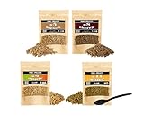 PINI Naturholzpellets Set 4X 1 kg für Smoker Räucherofen Auswahl aus 4 Sorten - Buchenpellets Nr 5, Kirschenpellets Nr 8, Apfelpellets Nr 9, Erlenpellets Nr 11 - sortenreines Holz