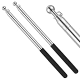 2 Stück Teleskop Fahnenstange Lange 1,6 M Flaggenstock Teleskopstab Mit Haken Tour Guide Fahnenstange Schwarz Edelstahl Handheld Teleskopierbare Fahnenstangen Mit Griff Für Reiseleiter Reitlehrer