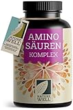 Aminosäuren Komplex hochdosiert - 240 Tabs. mit 6.000 mg Aminosäuren pro Tag - 9 essentielle Aminosäuren (EAA) + Taurin, Carnitin & Glycin - laborgeprüft mit Analyse-Zertifikat - 100% vegan