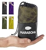 Maraboha Hüttenschlafsack aus weicher Mikrofaser- kleines Packmaß, leicht und dünn, mit Kissenfach, optimaler Reiseschlafsack für Backpacker und in warmen Ländern (Gelb)