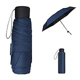 Vicloon Taschenschirm, Mini Regenschirm mit 6 Edelstahl Rippen, Sonnenschutz Regenschirm, Freien UV Faltender Regenschirm, Klein, Leicht, Kompakt, UV-Faltender für Erwachsene und Kinder - Dunkelblau