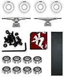 KLAMOTTEN STORE Pimp Your Board - Skateboard Montage Set Zubehör Komplett inkl. Griptape, Achsen, Rollen, Kugellager, Schrauben, Muttern