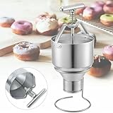 GXLDIANPU Handbuch Donut Depositor, 3L Manual Donut Form, Edelstahl -Donut -Teigspender Mit Ständer, 6 Zahnraddicken Einstellbar, Donut -Tropfen -Hersteller Für Zuhause, Bäckereien, Bäckereien