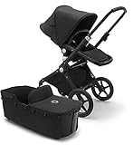 Bugaboo Lynx, 2-in-1 Kinderwagen: leichter komfortabler Multi-Terrain Buggy mit Liegewanne, einteilig faltbar, schwarzes Fahrgestell & schwarzes Sonnendach