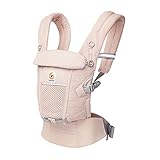 Ergobaby Adapt Babytrage für Neugeborene ab Geburt, 3-Positionen SoftFlex Mesh Ergonomische Babybauchtrage Rückentrage Baby-Tragetasche, Pink Quartz