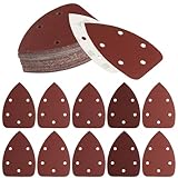 60 Schleifpapier Dreieckschleifer Klett Mouse Schleifpapier Set, 5-Loch Dreieck-schleifpads Set, Körnung 40 80 120 180 240 320 Multitool Schleifplatte Schleifblätter für Deltaschleifer