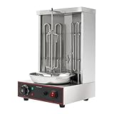 Qussse 3000W Elektrisch Dönergrill, Vertikalgrill Kebap Grill Gyrosgrill Tischgrill BBQ Elektrogrill Gyrosmaschine mit 2 Heizrohre 50-300 ℃ für Haushalt, Camping, Restaurants