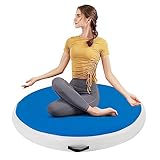 Aufblasbare Luft Gymnastikmatte, Kreisförmig Gymnastik Tumbling Matten, Fitness-Matte Yogamatte mit Pumpe, Trainingsmatten für Tumbling-Übungen, Tumbling, Gymnastik, Yoga, Blau (100 * 20cm)