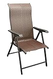 DEGAMO Klappsessel Gartensessel Antibes Hochlehner, Metall und Polyrattan braun, 7-Fach verstellbar, faltbar, Outdoor