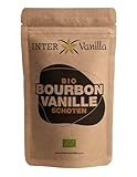 InterVanilla BIO Bourbon Vanilleschoten, 6 Stück Vanille Schoten 12-13 cm, Bourbon Vanilleschote in Premium A Qualität aus Madagaskar