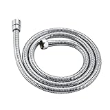 MCADYS Duschschlauch Chrom 1,5m, Universal Metall-Brauseschlauch mit Knickschutz, Flexibler Schlauch für Handbrause inkl. Dichtungsringe