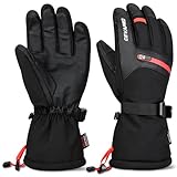 Cevapro Skihandschuhe Warme Winterhandschuhe wasserdichte Snowboard HandschuheTouchscreen Handschuhe für Herren Frauen zum Wintersport wie Skifahren Motorradfahren Fahrradfahren (L)