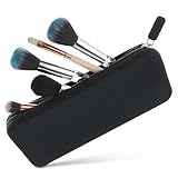 cobee Make up Pinsel Etui mit Reißverschluss, waschbarer Silikon Kosmetikpinsel Halter Reiseutensilien Etui großes Fassungsvermögen tragbare Make up Aufbewahrung Organisation für Frauen (schwarz)