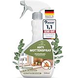 Anti Motten-Spray 500 ml – [zuverlässige Abwehr gegen Kleidermotten & Lebensmittelmotten] – Mottenspray für Kleiderschrank, Textilien, Teppich & Küche – mit dezentem Zitrusduft (Motten)