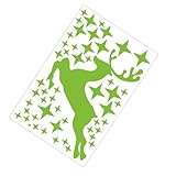 ELAYARD Fluoreszierende Weihnachts Wandaufkleber aus Ungiftigem PVC Grün Leuchtend für Kinderzimmer und Wohnzimmer Selbstklebende Leuchtsticker mit Rentier und Sternenmotiven