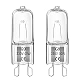 G9 40W Halogen Backofenlampe 300 Grad, Dimmbar 230V, Warmweiß 2700K 520LM, G9 Backofen Halogenlampe für Backofen, Mikrowellenherde, Tischlampen, 2 Stück