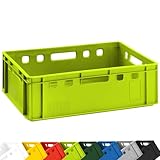 BURI 1x Fleischkiste E2 Fleischerkiste Hellgrün 60x40x20cm Metzgerkiste Lagerkiste Stapelkiste | Eurobox Made in Germany lebensmittelecht, robust, stapelbar