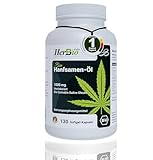 Bio Hanföl Kapseln 130 Kapseln - 1000 mg pro Kapsel - 130 Halal Gelatine, 100% natürliche Formel, frei von Zusatzstoffen, laborgeprüft