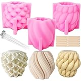 Kerzen Gießform Kerzenform Silikon Kerzenformen zum Gießen Set Gießformen 3D Kerzen Formen für Kerzenherstellung Silikonform für DIY Aromatherapie Kerzen Handwerk Ornamente 3 Stück