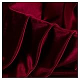 MUYUNXI Samtstoff Meterware Hochwertige Massive Farbe Stretch Samt Gold Samt Stoff Für Kleidung Sofa Kleid 155 cm Breit Meterware Verkauft(Color:Weinrot)