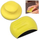 Schleifklotz Handschleifblock mit Klett Handschleifer Runde und Mausförmiges für Schleifscheiben Handschleifer 5 Zoll 2 Stück Schleifpapierblock