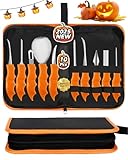 HOCOXW Halloween Kürbis Schnitzset 10 Stück, Professionelles Stabiles Edelstahl Kürbis Schnitzwerkzeug, Pumpkin Carving Tools Set für Halloween DIY Handwerk für Kinder und Erwachsene