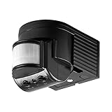 Goobay 96001 Infrarot Bewegungsmelder für Innen & Aussen 180° Pir Sensor LED Leuchte drehbar & neigbar Wand Aufputz Montage 12m Reichweite Schwarz