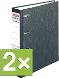 Doppelordner maX.file nature twin von Herlitz, A4, 7 cm Rückenbreite, 2 x A5 quer, schwarz (2er Pack)