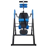 ZELUS Inversionsbank Klappbar Inversionstisch mit Verstellbarer Kopfstütze, Schutzgürtel Schwerkrafttrainer mit 4 Inversionswinkeln Multifunktionsgerät Rückentrainer 150 kg Bauchtrainer (Blau&Schwarz)