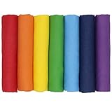 aufodara 7 Stück Stoff Einfarbige Baumwollstoff Stoffpakete Patchwork Baumwolle, 17,7 x 19,68 Inch Stoffe zum Nähen, Patchwork Stoffpaket zum Quilten DIY Basteln Handwerken (Regenbogen)