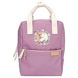 Depesche 12165 Miss Melody Farm House – Rucksack für Kinder in Violett, mit Pferdemotiv und Blumenstickerei, Tasche mit verstellbaren Trägern und Anhänger, mehrfarbig, Country