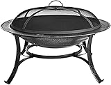 YTGDBDG Feuerstelle für den Garten, Grillschale, Grill, Grillrost, Feuerstelle, Terrassenheizer, Herd, Kohlenbecken, Metall, Gartenfeuerstelle für den Außenbereich + Netzabdeckun