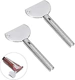 2 Stück silberfarbene Edelstahl-Tubenquetscher aus Metall, für Salon-Zahnpasta, Tubenquetscher für Zahnpasta-Roller, Zubehör