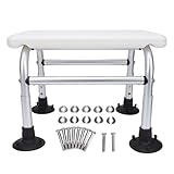 Fafeicy Aluminium-Duschstuhl, Höhenverstellbarer, Rutschfester Badhocker mit Ablauflöchern, Platzsparendes Quadratisches Design, für Badezimmersicherheit, 16,14 X 8,66 X 12,6 Zoll