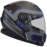 Rallox Helmets Integralhelm 510-3 schwarz/blau RALLOX Motorrad Roller Sturz Helm (XS, S, M, L, XL) Größe L