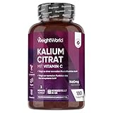 Kalium Tabletten mit Vitamin C - 1460mg pro Portion - 180 vegane Tabletten - Kalium trägt zu einer normalen Muskelfunktion bei(EFSA) - Potassium Citrate - Kaliumcitrat & L-Ascorbinsäure - WeightWorld