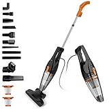 kozamas 2-in-1 Staubsauger, 16KPa Bodenstaubsauger mit Kabel, Leicht Handstaubsauger mit HEPA-Filtern, Stielstaubsauger Kabel Vacuum Cleaner für Teppiche, Hartböden & Tierhaare, Orange