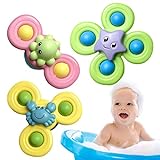 MezoJaoie Spinner Saugnapf für Kleinkinder - Spinnendes Saugspielzeug für Babys - Spinner für Babywanne mit Saugnäpfen, Spielzeug zum Aufkleben auf den Hochstuhl, Badestuhl, Baby-Saugnapf