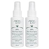 Aloe Vera Spray 99% Bio - Feuchtigkeits-Pflege für Gesicht, Körper, Haut & Haar - mit Allantoin und Panthenol - ohne Duft- & Farbstoffe - VEGAN / 2er Pack (2x 100 ml)