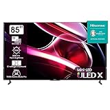 Hisense 85UXKQ 217 cm (85 Zoll) Fernseher, 4K Mini LED ULED, Smart TV, HDR10+, Dolby Vision IQ, Triple Tuner, 144 Hz (VRR), Airplay, Alexa Built-in, Dolby Atmos, Anthrazit (2023)