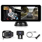 Hodozzy Kopfstützen-Babykamera mit Rückfahrkamera 720P, Weitwinkel der Kamera Auto, 6.86 Zoll IPS Bildschirm Spiegel Auto Baby Rückbank für die Beobachtung von Kindern, Haustieren,Nachtsicht